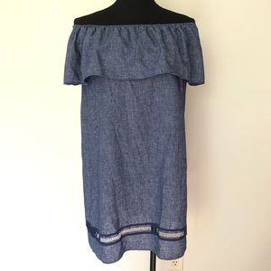 Zara Z1975 ruffle off shoulder dress XS